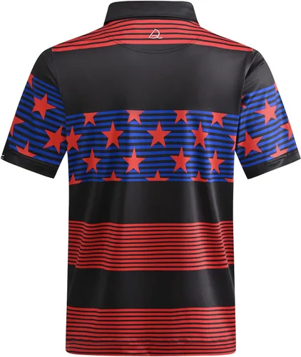 Miniatura 94 de DEOLAX Camisa de golf para hombre, con estampado de moda, atlética, de manga corta, clásica, casual, ajuste seco, suave, para hombres