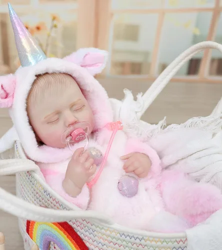 Miniatura 3 de Muñecas Reborn Baby – Muñecas de bebé reales de 20 pulgadas que se ven reales, muñeca niña de vinilo de cuerpo completo en traje de cuerno de Rosa