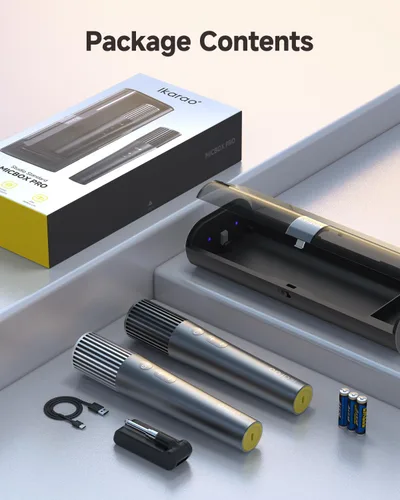 Miniatura 9 de Ikarao Micrófono inalámbrico con receptor de doble canal y estuche de almacenamiento autolimpiante UV, 2 micrófonos dinámicos de mano, batería de 20