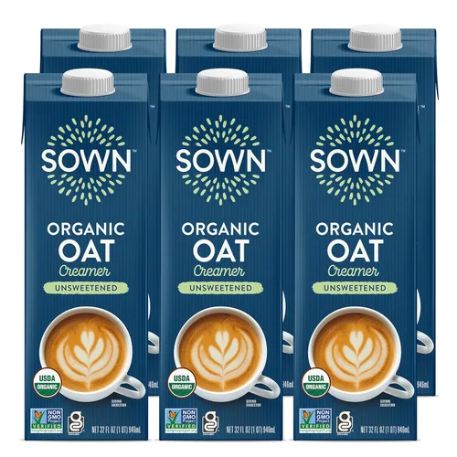 SOWN - Sustituto de crema de avena orgánica para café, sin lácteos, para barista – a base de plantas, sin lácteos, vegano, sin gluten, sin