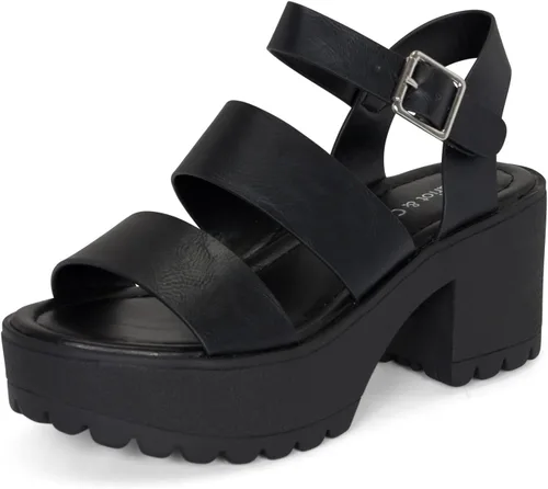 Miniatura 2 de Chariot & Co - Crédito- Sandalias de tacón de bloque con hebilla de tobillo y puntera abierta para mujer
