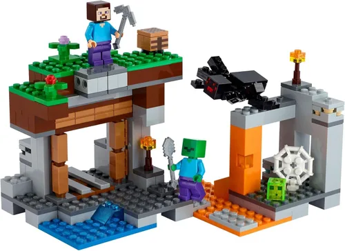 Miniatura 5 de LEGO Minecraft - Juguete de construcción de la mina abandonada, 21166 cueva zombi con limo, figuras de Steve y araña, idea de regalo para niños