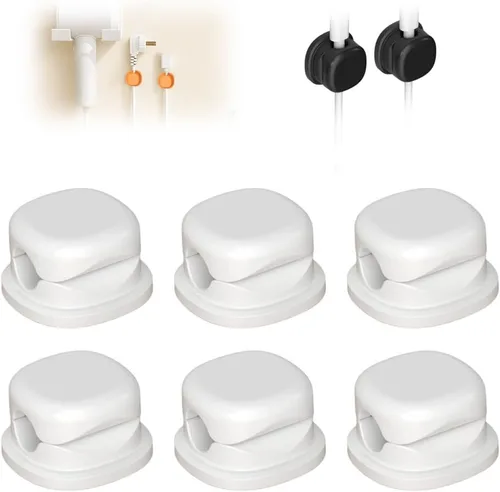 Miniatura 9 de Organizador de cable magnético, clips magnéticos para cable de escritorio, rotación de 360°, organizador de cables para mesita de noche, escritorio