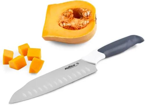Miniatura 13 de Zyliss E920209 - Cuchillo para tallar cómodo, 7.3 in/7,25 pulgadas, acero inoxidable japonés, negro/blanco, cuchillo de cocina/cuchillo de carne