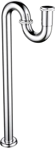 CIENCIA Trampa de latón para fregadero de baño, fregadero de cocina, tubo de drenaje, tubo de drenaje S trampa cromada, WT04