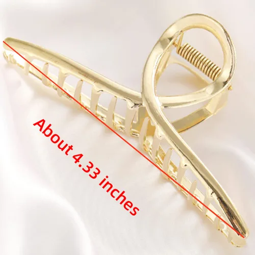 Miniatura 7 de Pinzas de metal grandes para el cabello para mujeres con perlas de 4.3 pulgadas, pinzas antideslizantes para el cabello grueso roscado, pinzas