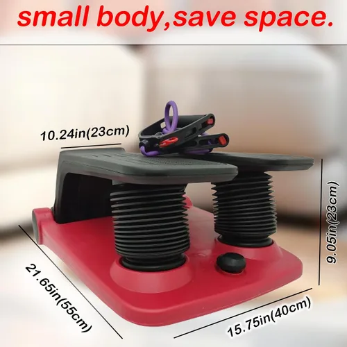 Miniatura 5 de INTBUYING Mini stepper giratorio para entrenamiento de ejercicio en casa con bandas de resistencia, máquina de pasos silenciosa portátil con monitor