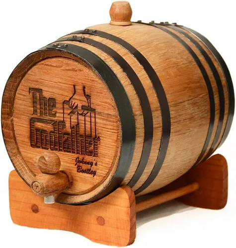 The Godfather - Barril de whisky grabado con tu texto personalizado, licencia oficial, calidad premium, barril de roble blanco hecho a mano de 2