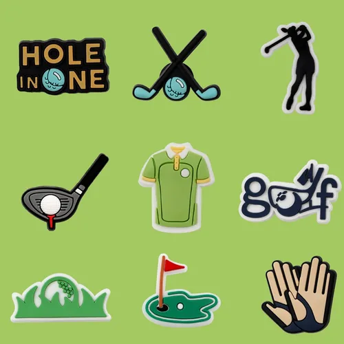 Miniatura 6 de Dijes de decoración de zapatos con temática de golf, 20 dijes de zapatos de pelota de golf para niños, niños, hombres, amantes del golf, accesorios