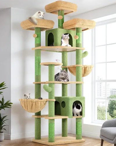 Miniatura 13 de Globlazer Árboles y Torres para Gatos para Múltiples Gatos Adultos, Torre de Árbol para Gatos XXL Alta de 82 Pulgadas para Gatos