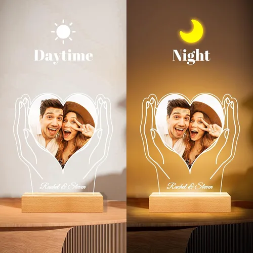 Miniatura 4 de Jkolalin Marcos de fotos personalizados, marco de fotos personalizado, marco de fotos personalizado con luz nocturna, regalos de cumpleaños estilo 10