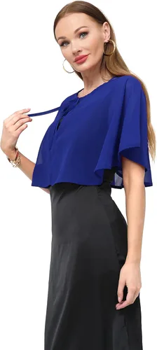 Miniatura 7 de Chal de gasa para mujer, capelets transparentes para vestido de noche, boda, capa