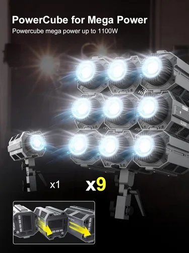Miniatura 5 de Luz de video, Colbor CL100X 110W Luz de video bicolor 2700K-6500K CRI97+COB Aluminio continuo con montaje Bowens APP Control 10 Efecto de luz