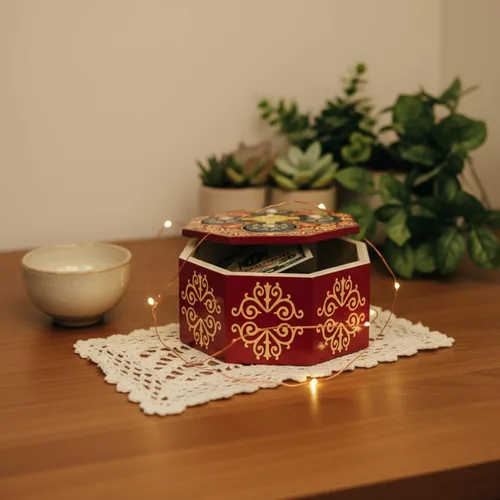 Miniatura 5 de Caja de rompecabezas mágica con giro secreto - Portamonedas y tarjeta de regalo en una caja de madera IQ con cerradura complicada y compartimentos