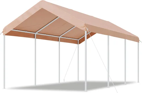 Miniatura 10 de Aoxun - Cochera portátil y resistente de 10x20 pies con toldo y resistencia al viento, tienda para auto al aire libre con dosel resistente a