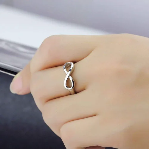Miniatura 4 de Lam Hub Fong Anillos de infinito para mejores amigos, anillos de plata de ley personalizados con nombre para mujeres, anillos de amistad a juego