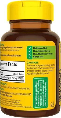 Miniatura 4 de Nature Made Vitamina E 400 UI cápsulas blandas 100 ea (paquete de 2)
