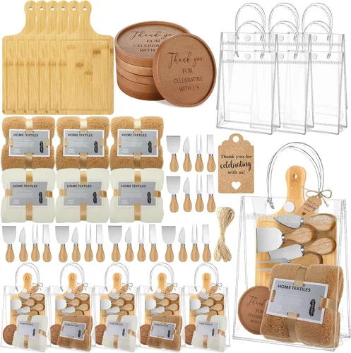 Miniatura 10 de 55 piezas de premios de baby shower para ganadores, 6 juegos de baby shower, regalos de invitados para tabla de quesos para adultos, cuchillos