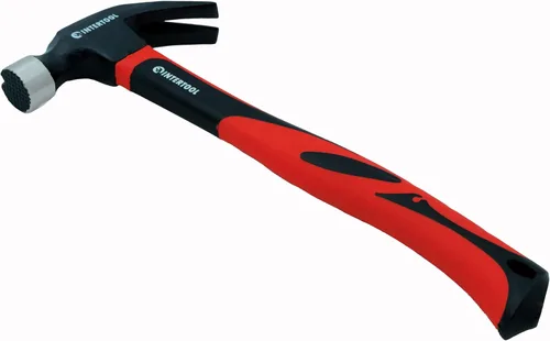Miniatura 3 de INTERTOOL Martillo de garra de 16 onzas / 1 libra para enmarcar, clavos, carpintería, cara fresada y mango de fibra de vidrio antideslizante que