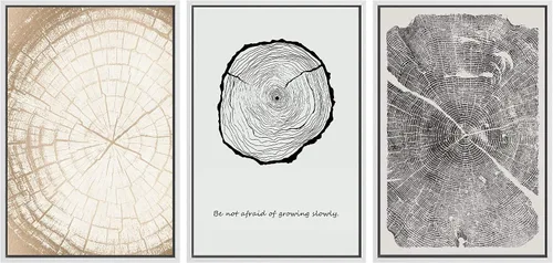 Miniatura 263 de SIGNWIN Lienzo enmarcado para pared, arte con pinceladas de flujo neutro en tonos beige abstractos, ilustraciones, arte moderno, decorativo