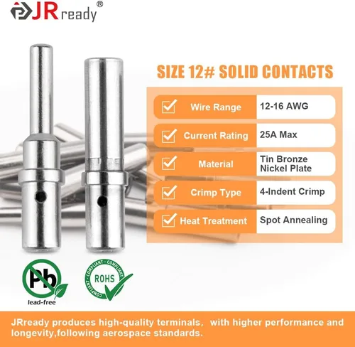Miniatura 5 de JRready ST6361 Kit de conectores Deutsch, conector impermeable automotriz DTP de 2 y 4 vías, conectores macho hembra DTHD de 1 pin con herramienta
