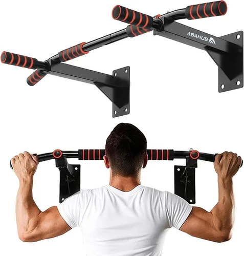 Abahub Wall Mounted Pull Up Bar, Multi-Grip Chin-Up Bar for Home Gym Workout, Drill-installed, Heavy-Duty & Stable Training Bar with 440lbs Capacity