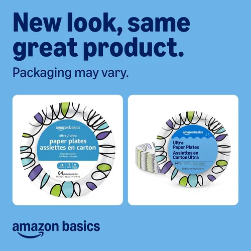 Miniatura 2 de Amazon Basics Ultra - Platos de papel, 8.62 pulgadas, desechables, 64