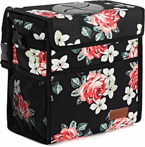 Miniatura 16 de Femuar Cubo de basura para automóvil a prueba de fugas con tapa, impermeable, para SUV, bolsa de basura plegable y portátil, color negro