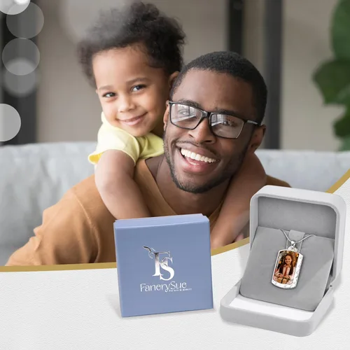Miniatura 6 de Fanery Sue Necklace with Picture Inside, Picture Necklace Personalized Photo Custom Dog Tag Necklace Chain Jewelry Military Pendant Memorial Gifts