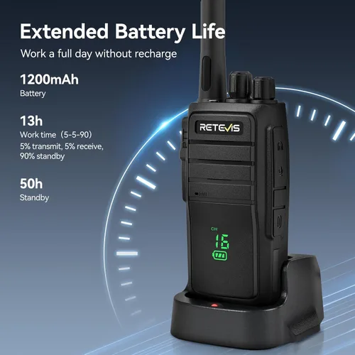 Miniatura 5 de Retevis RT21H - Radio de 2 vías de largo alcance, pantalla oculta de walkie talkies manejados por negocios, duradera y resistente, sin licencia FRS