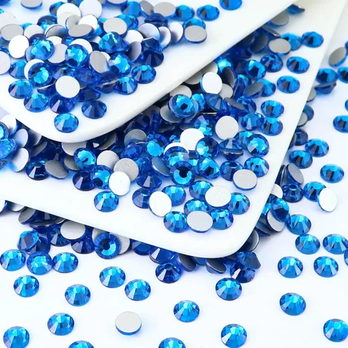 Miniatura 15 de 1440 piezas de diamantes de imitación SS20 de cristal de vidrio con parte posterior plana, gemas de cristal redondas de parte posterior plana