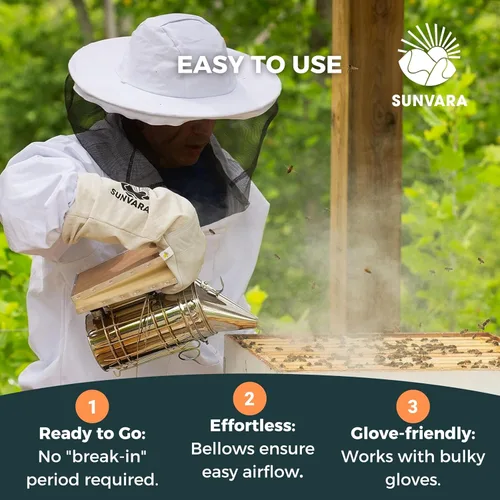 Miniatura 6 de SunVara Escudo térmico de acero inoxidable para ahumador de abejas de alto nivel 11