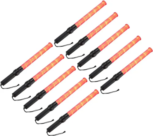 Miniatura 9 de PATIKIL Varitas de tráfico de 21 pulgadas, 10 unidades, 2 modos intermitentes, luz de advertencia LED, controlador de señal policial con cordón