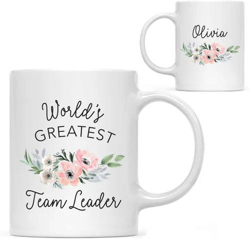 Miniatura 72 de Andaz Press Taza de café personalizada de 11 onzas, taza ejecutiva de relaciones públicas más grande del mundo, flor de anémona rosa, 1 paquete