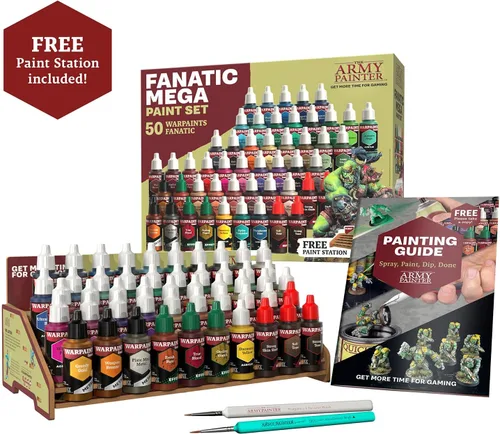 Miniatura 2 de The Army Painter, Warpaints Fanatic Mega Set Combo, 50 x 0.61 fl oz Pinturas Acrílicas incl. Tonos de Piel, Metálicos, Efectos, Lavados, 1 Estación