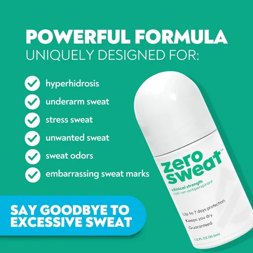 Miniatura 3 de ZeroSweat Desodorante antitranspirante Tratamiento de hiperhidrosis de fuerza clínica - Reduce el sudor de las axilas (paquete de 2)