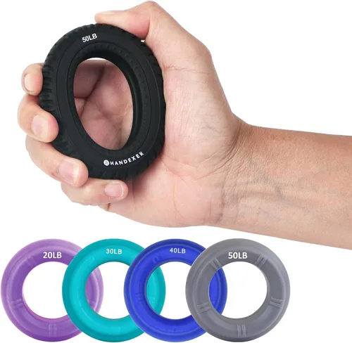 Fortalecedor de agarre de mano, Tranier de fuerza de agarre y ejercitador de dedos, anillos estiradores de mano de silicona para atletas, alivio del