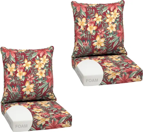Miniatura 137 de Arden Outdoor Deep Seat Cushion Set, 24 x 24 pulgadas, Cojín para patio resistente al clima, a la lluvia y a la decoloración para silla, sofá y sofá
