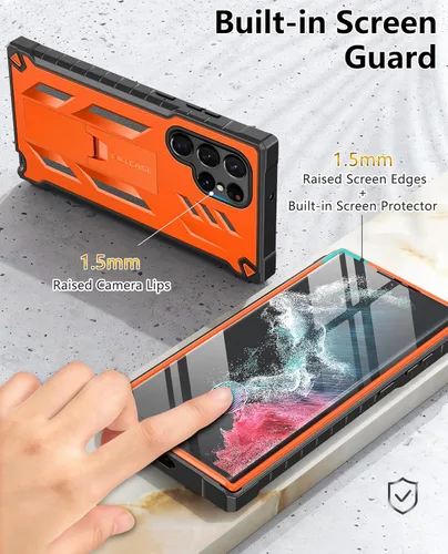 Miniatura 6 de FNTCASE Funda para Samsung Galaxy S22 Ultra: protector de pantalla integrado y soporte y funda con clip para cinturón, cubierta protectora de doble