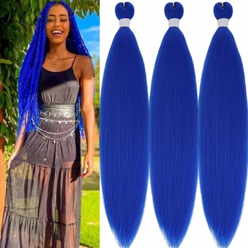 Miniatura 49 de Black Braiding Hair Pre Stretched 16 Inch Black Hair Extensions For Braiding Hypoallergenic Pre-stretched Braiding Hair Natural Knotless Crochet