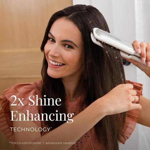 Miniatura 5 de Remington Shine Therapy - Alisadora de cabello de 2 pulgadas, plancha alisadora infundida con aceite de argán y queratina, plancha alisadora