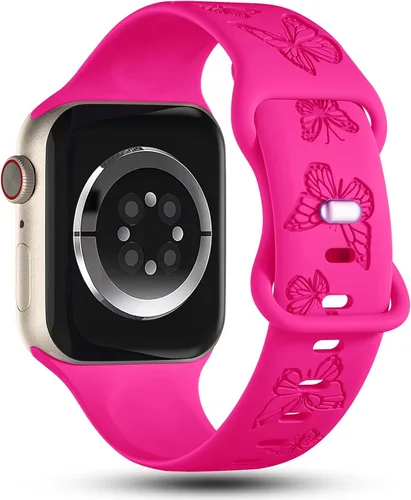 Miniatura 3 de Paquete de 3 correas grabadas con mariposas compatibles con Apple Watch Band de 1.496 pulgadas, 1.575 pulgadas, 1.614 pulgadas, 1.654 pulgadas