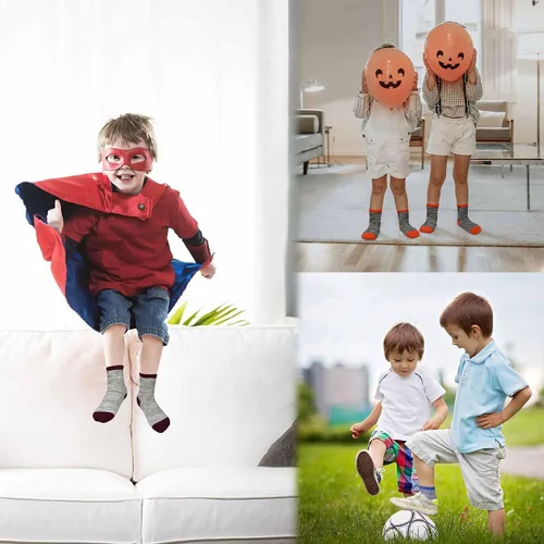 Miniatura 5 de Calcetines para niños calcetines de tobillo para niños pequeños y niñas 1-14 años 12 pares de calcetines atléticos de media amortiguación