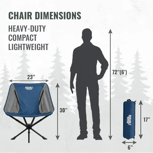 Miniatura 2 de Silla de camping giratoria de rotación de 360° - Capacidad para 330 libras, pequeña silla plegable portátil, silla compacta ultraligera de 4 libras