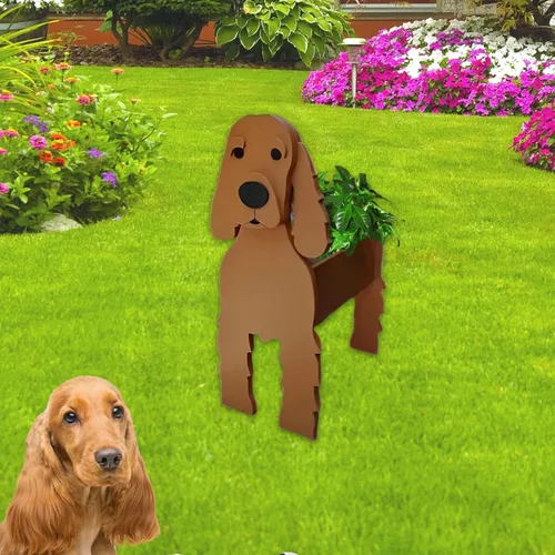 Miniatura 32 de Maceta de Perro English Springer Spaniel, Macetas de Plantas, Bonita Maceta de Jardín para Perros, Macetas de Perro Regalos de Cumpleaños