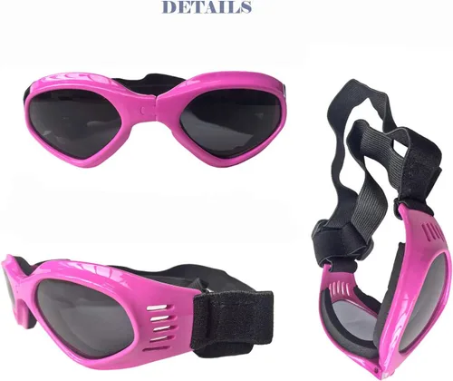 Miniatura 3 de LECONPET Lentes de sol para perros pequeños, impermeables, resistentes al viento, protección UV, para mascotas, para perros, cachorros, gatos (rosa)