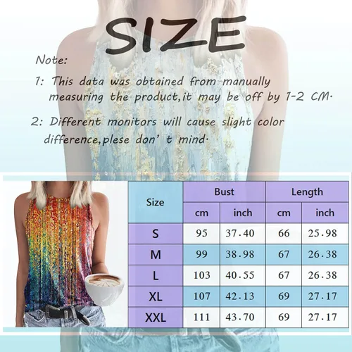 Miniatura 3 de Camisetas para mujer cuello redondo sin mangas estampadas casuales de ajuste holgado básicas blusa de playa con encaje negro