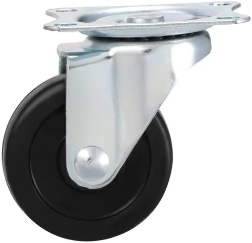 Miniatura 4 de Ruedas giratorias de 2.0 in, base de goma con placa superior y rodamiento, 2