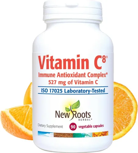 Suplemento de vitamina C8 + zinc para una absorción más intensa (90 cápsulas) | 527 mg por porción | 8 fuentes tamponadas de vitamina C con