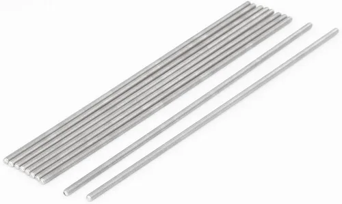 Miniatura 25 de uxcell M3 x 2.362 in 0.020 in Pitch 304 Varillas totalmente roscadas de acero inoxidable barra 10 piezas